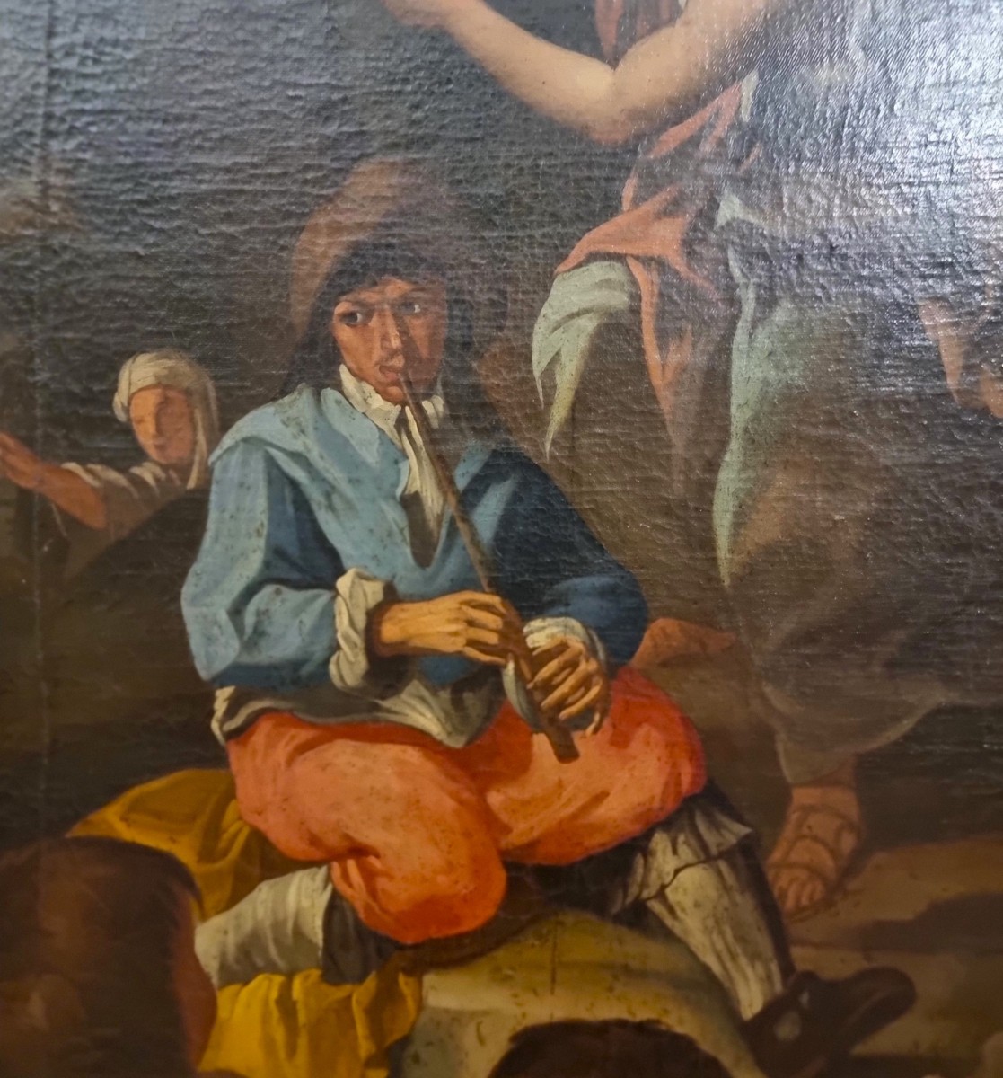 Olio su tela 600 Scena campestre con musicanti – scuola di Francesco Guarini (1611‑1654)-photo-3