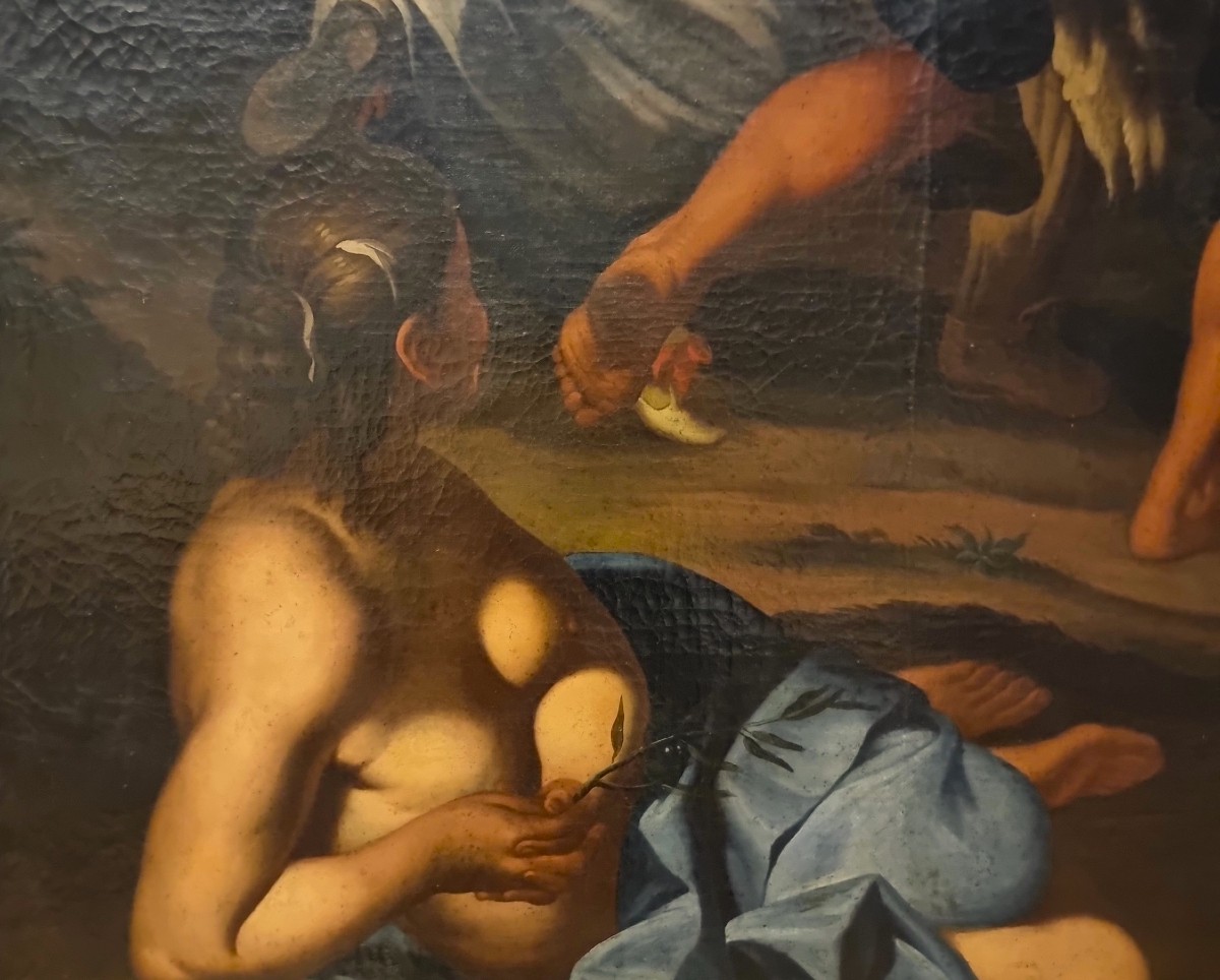 Olio su tela 600 Scena campestre con musicanti – scuola di Francesco Guarini (1611‑1654)-photo-4