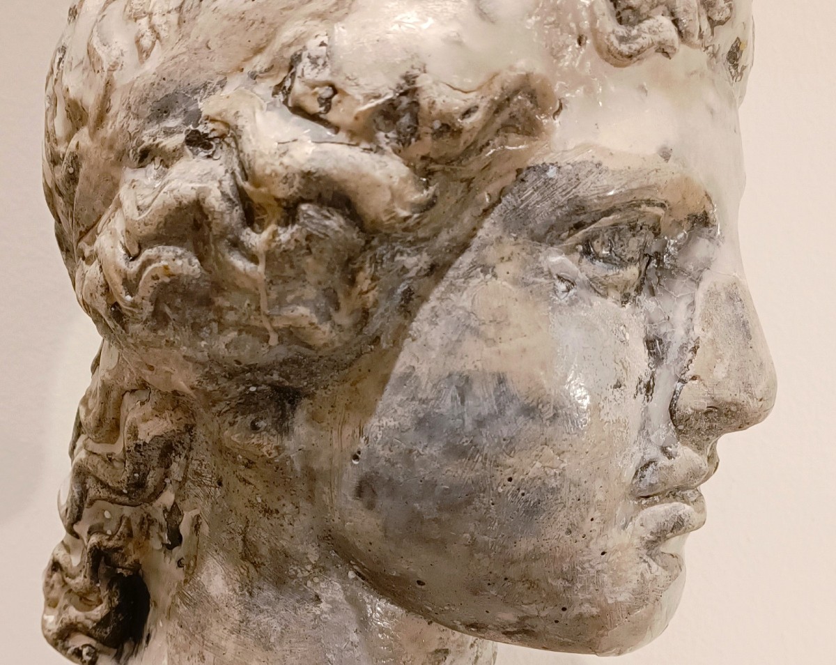 Scultura accademica primo 900 in cera – Testa di Hera-photo-4