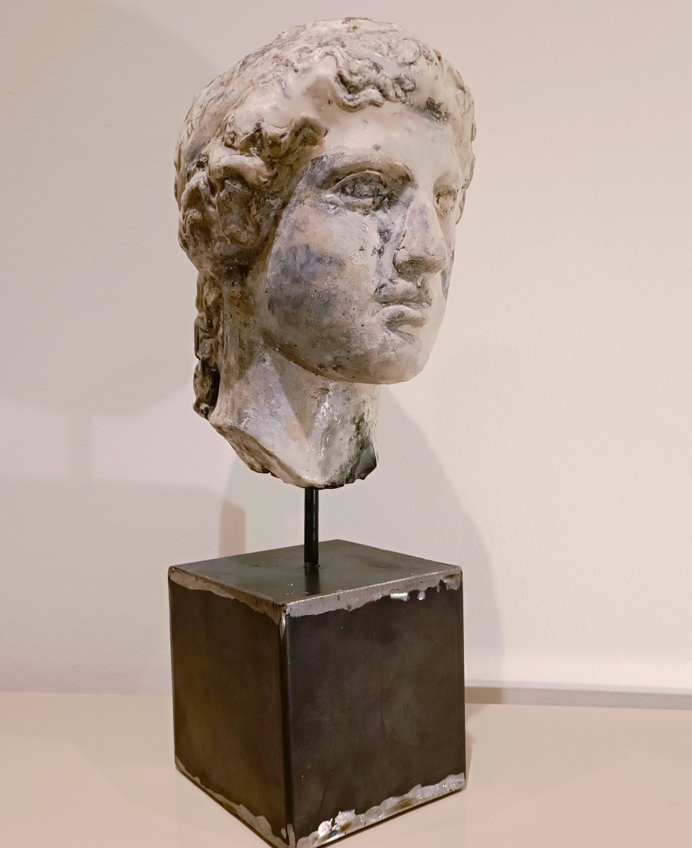 Scultura accademica primo 900 in cera – Testa di Hera-photo-5