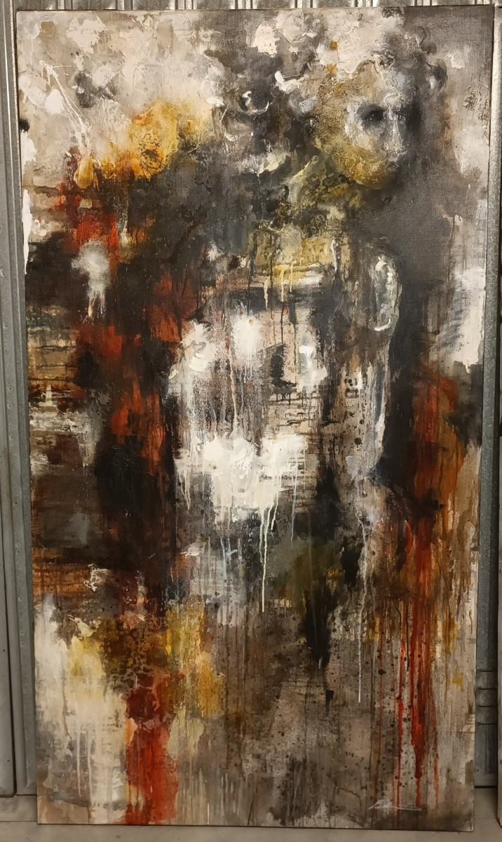 Coppia di olii su tela nudo figurativo arte moderna firmato 1960/70-photo-2