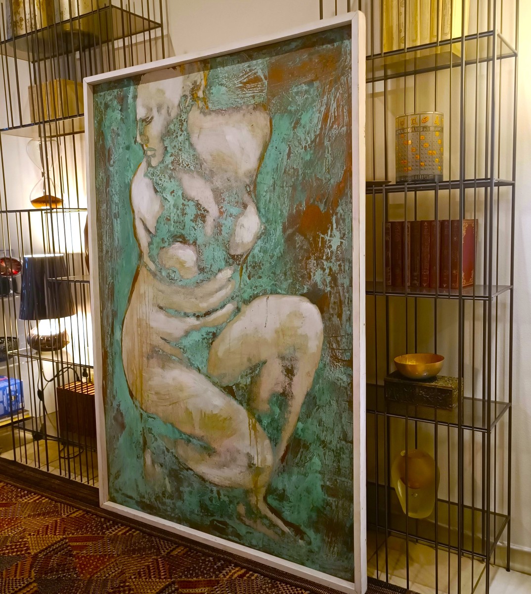 Olio su rame ossidato “Afrodite dea dell’Amore” 20 secolo-photo-5