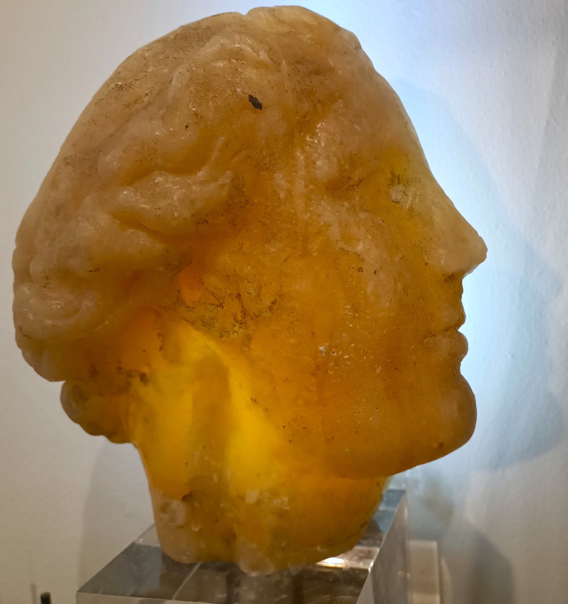 Scultura accademica del ‘900 in cera testa di Venere effetto ambra-photo-3