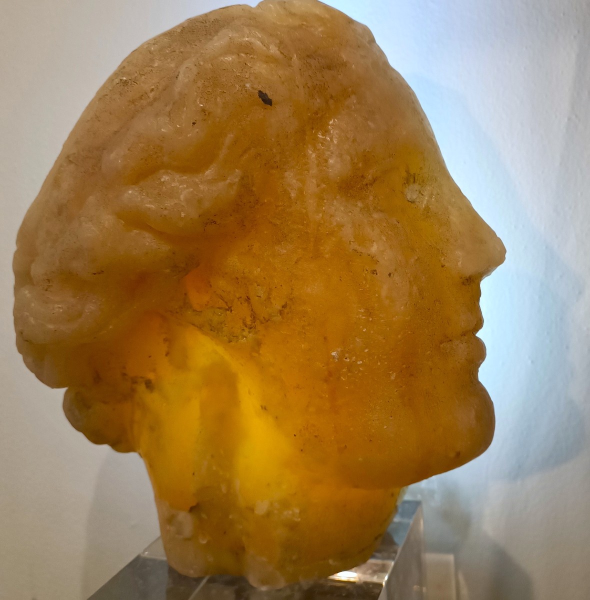 Scultura accademica del ‘900 in cera testa di Venere effetto ambra-photo-2