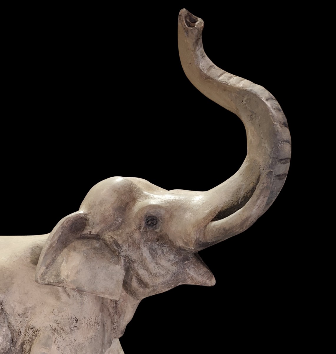 Elefante anni 40 Art Decò in terracotta e gesso-photo-3