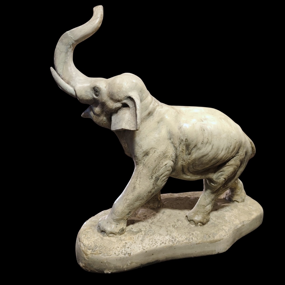 Elefante anni 40 Art Decò in terracotta e gesso-photo-4