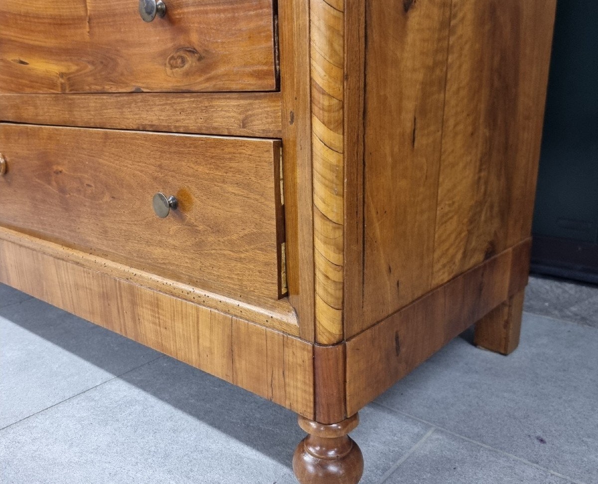 Cassettone Veneto noce chiaro e ciliegio del 1850 a 4 cassetti -photo-2