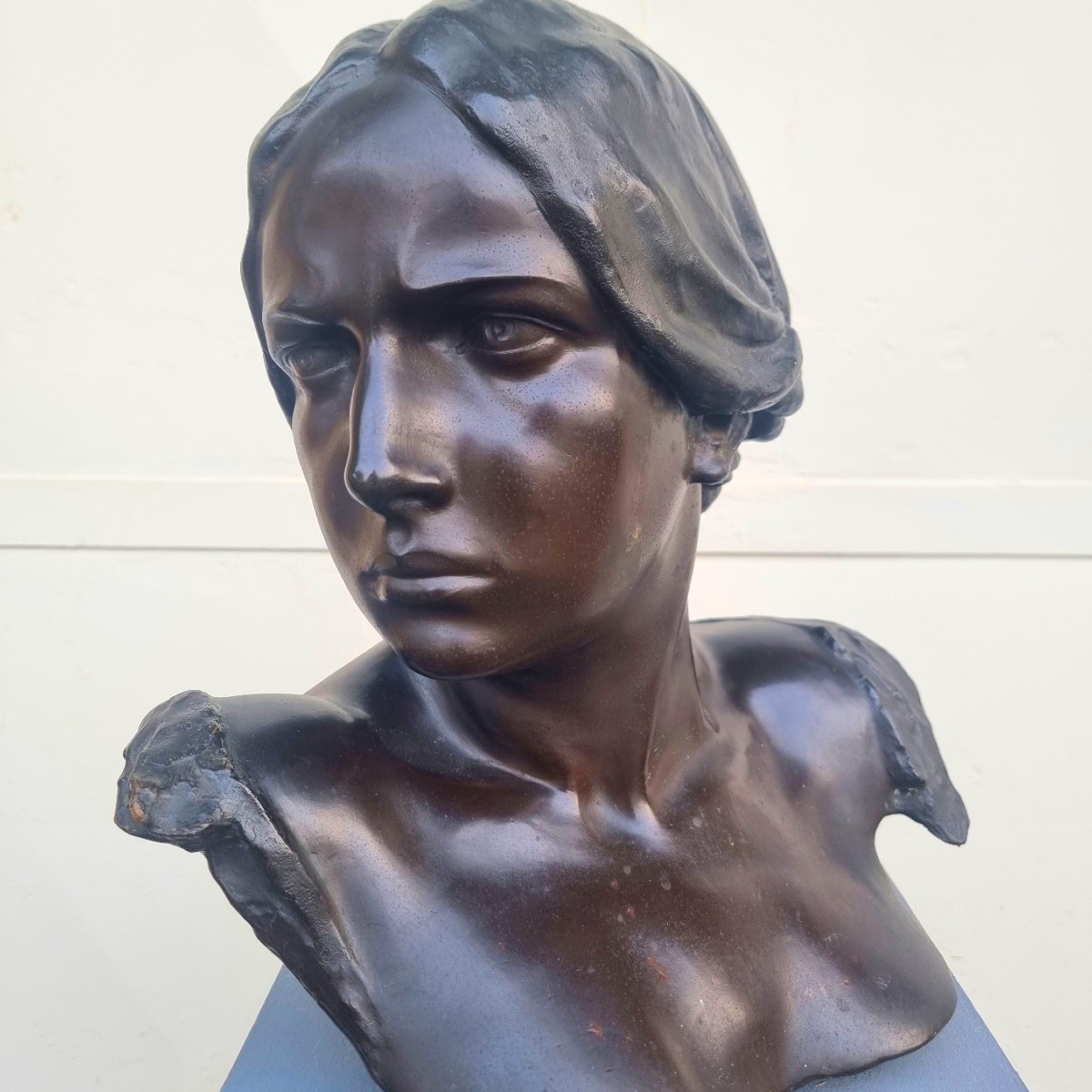 Scultura in bronzo 800 busto femminile-photo-2