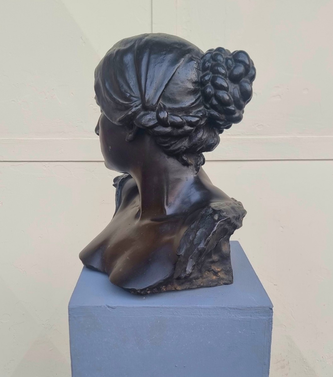 Scultura in bronzo 800 busto femminile-photo-1