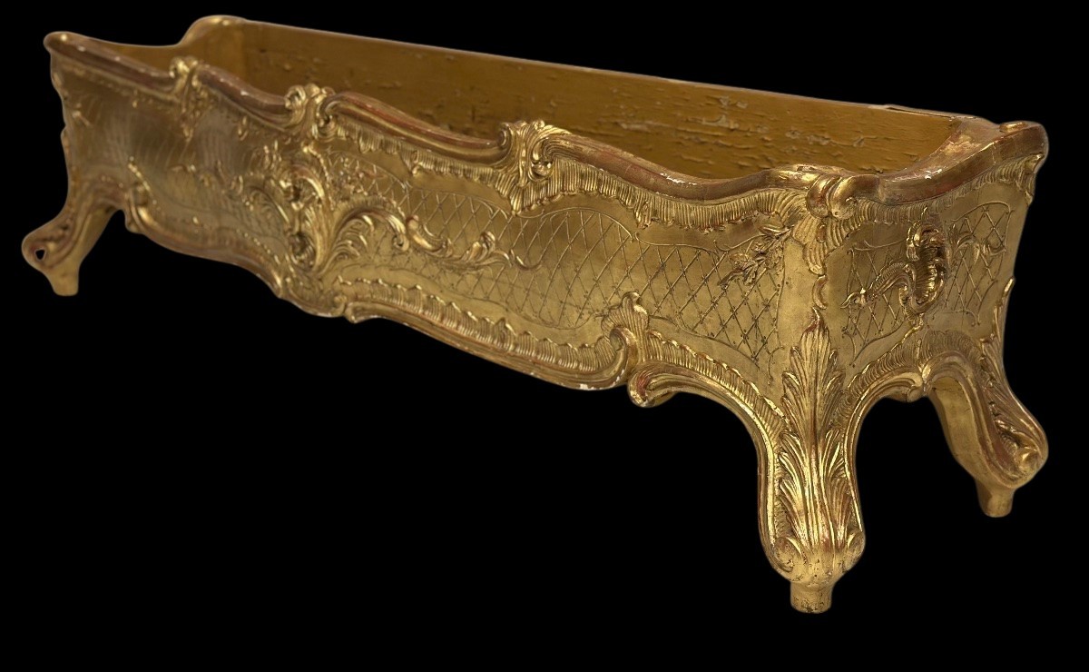 Fioriera lignea Luigi XV del 700 oro zecchino-photo-3