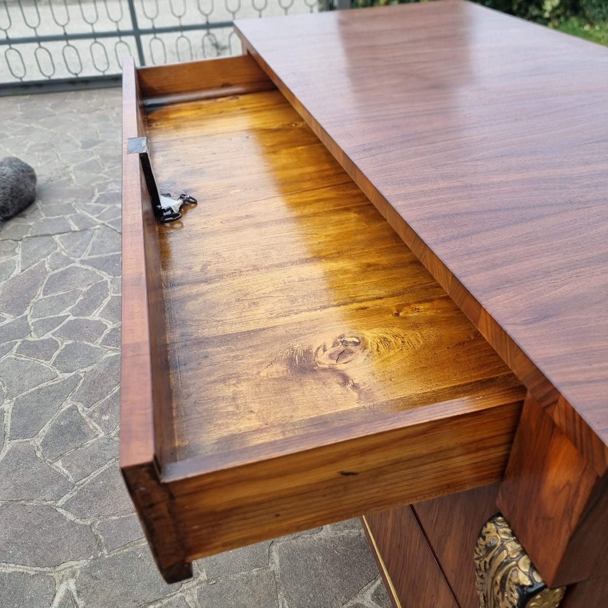 Cassettone Impero 1820 noce lastronato Lago di Garda-photo-3