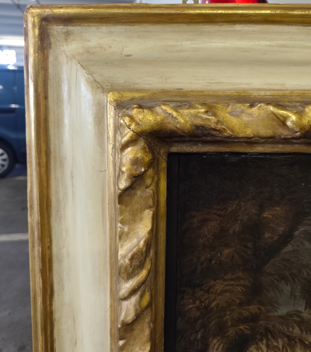 Olio su tela del 1720 Paesaggio con personaggi Andrea Locatelli 1695-1741-photo-4