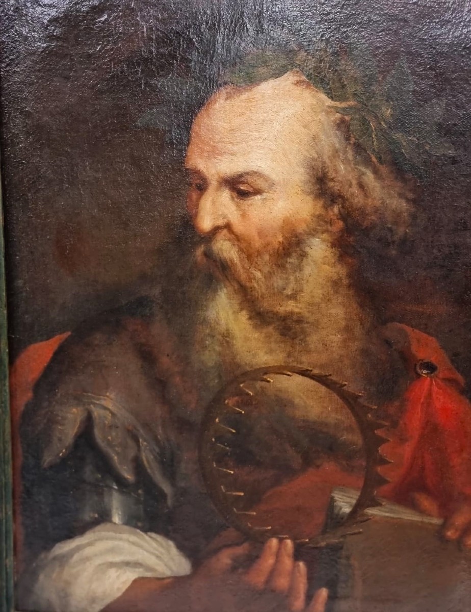Olio su tela del 600 Archimede da Siracusa ambito Luca Giordano 1634-1705-photo-1