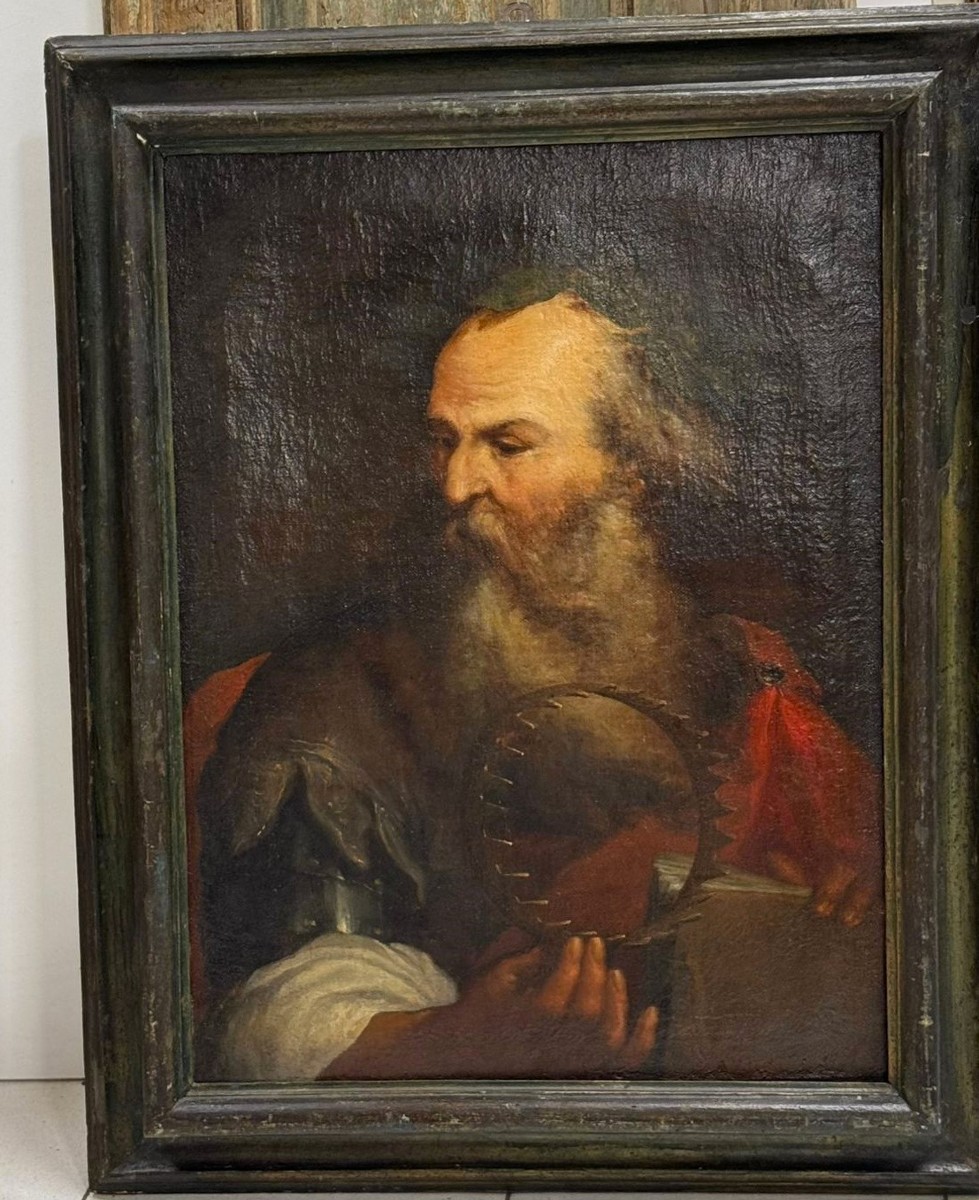 Olio su tela del 600 Archimede da Siracusa ambito Luca Giordano 1634-1705