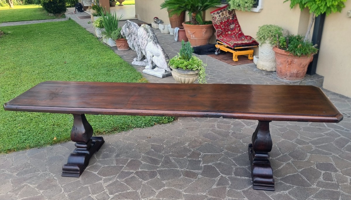 Tavolo fratino in noce del 600 Veneto da monastero-photo-2