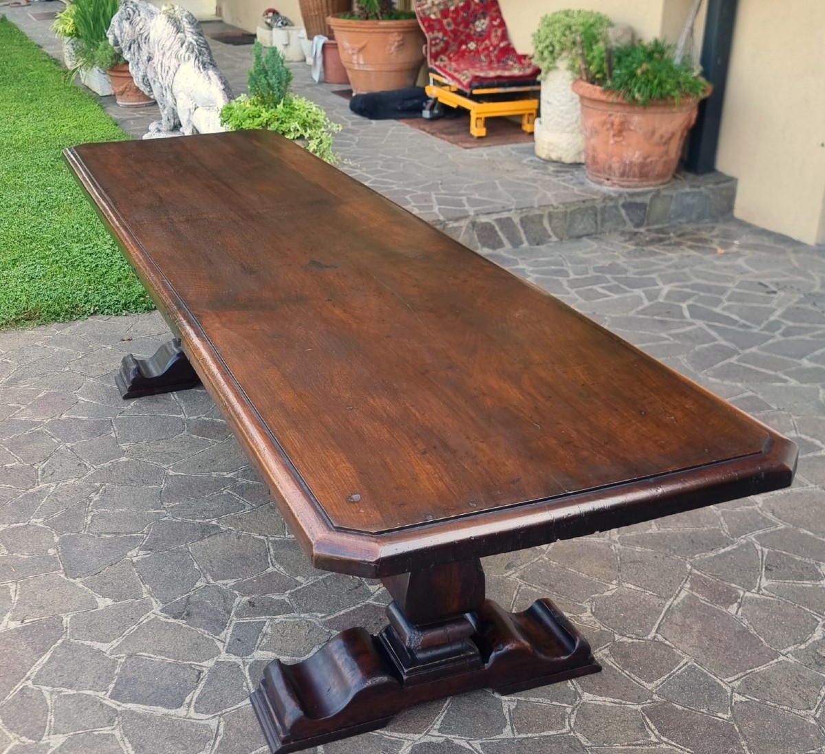 Tavolo fratino in noce del 600 Veneto da monastero-photo-2