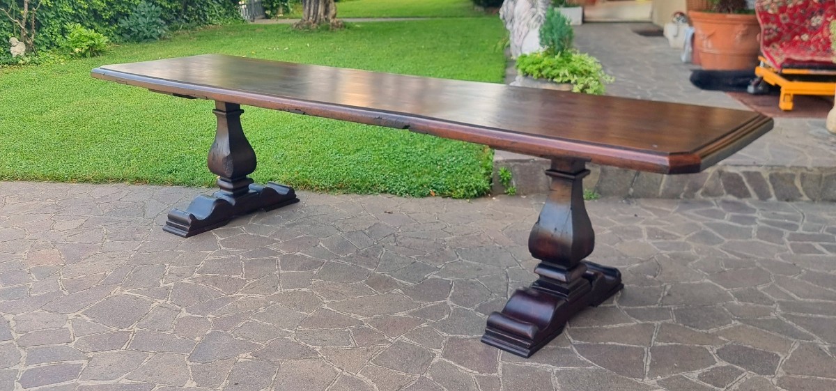 Tavolo fratino in noce del 600 Veneto da monastero-photo-6