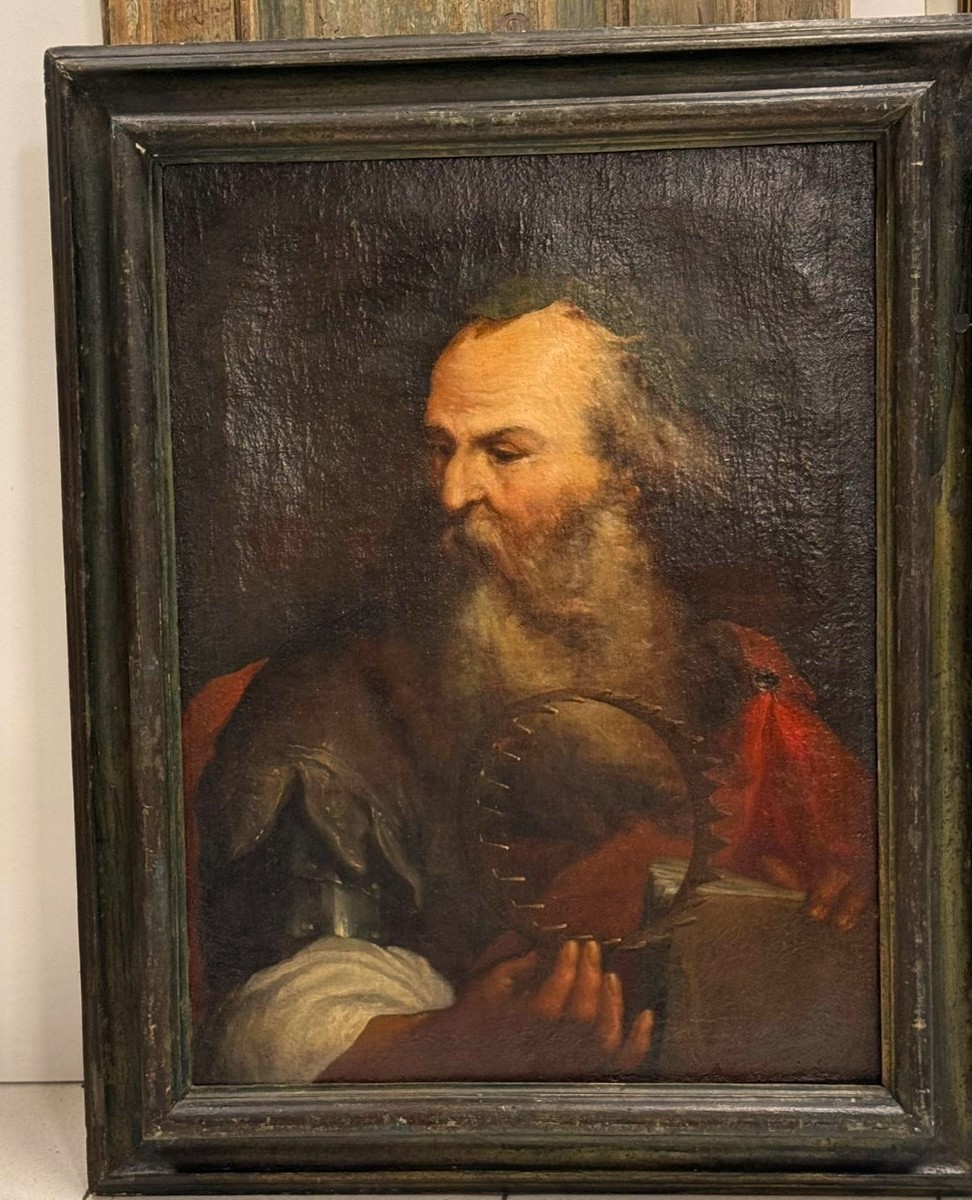 Olio su tela del 600 Archimede da Siracusa ambito Luca Giordano 1634-1705