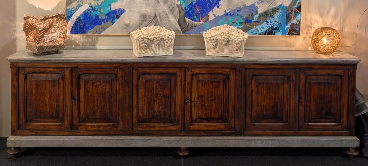 Credenza a 6 porte in legno di pino massello fine 800-photo-1