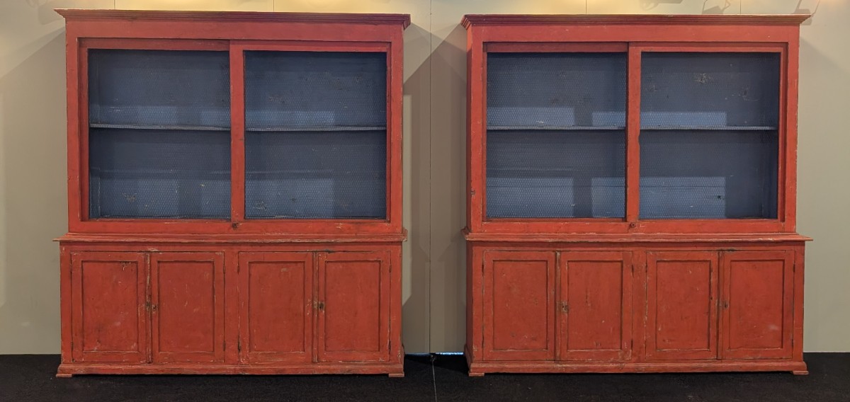 Coppia di credenze librerie fine 800 laccate vintage-photo-1