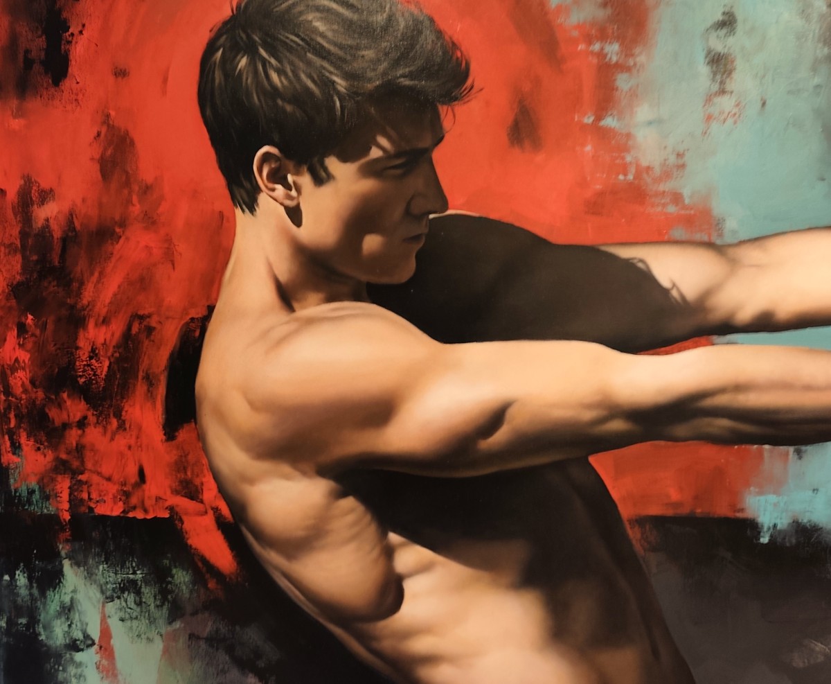 Olio su tela energia dell'uomo e della donna pittura realista-photo-4