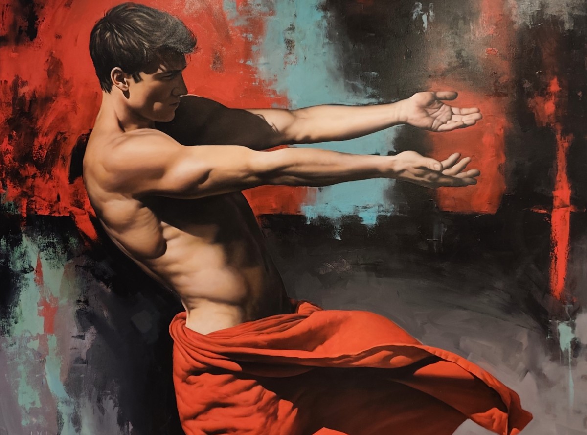 Olio su tela energia dell'uomo e della donna pittura realista-photo-4