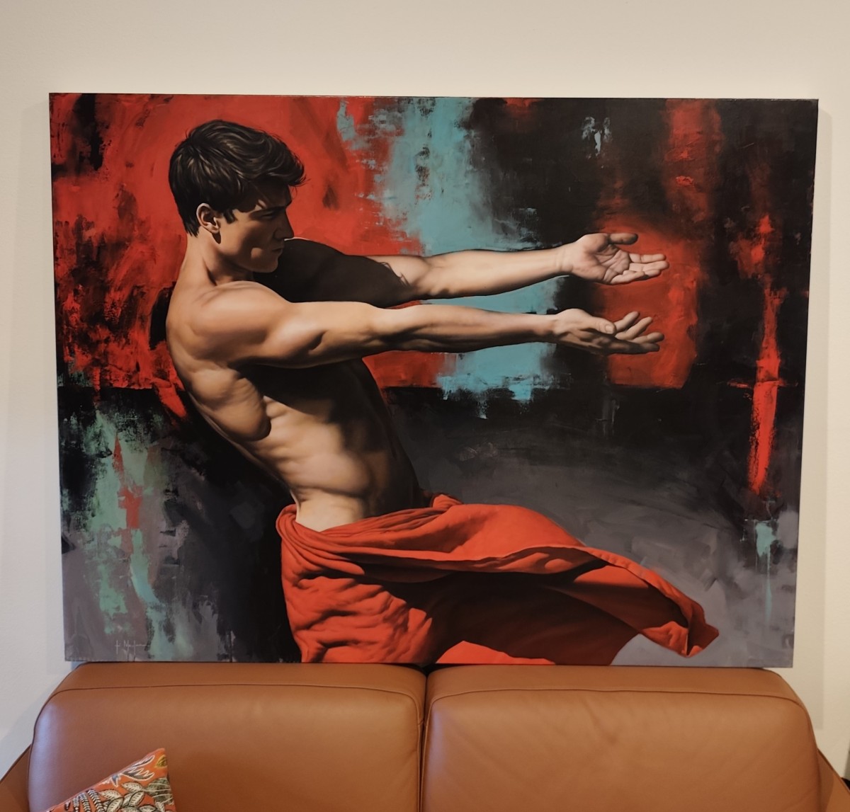 Olio su tela energia dell'uomo e della donna pittura realista