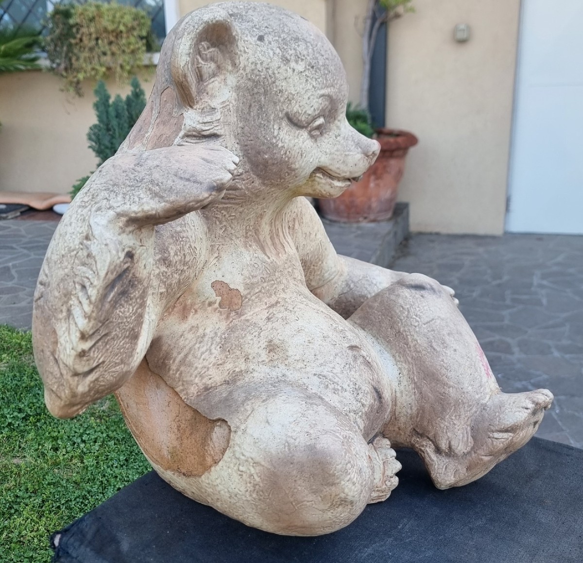 Orsetto in terracotta del 1900 firmato Heissner-photo-4