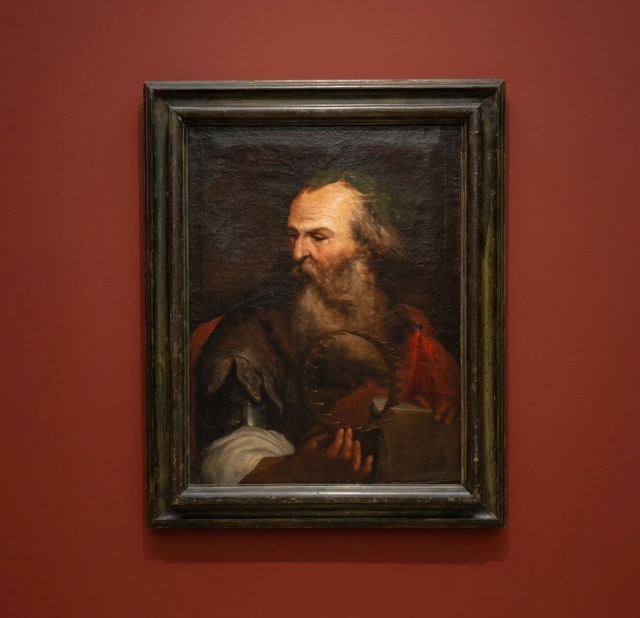Olio su tela del 600 Archimede da Siracusa bottega Luca Giordano 1634-1705