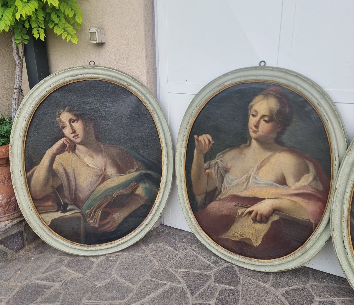 4 dipinti su tela Allegoria Arti e Mestieri Lorenzo Pasinelli 1629-1700-photo-3
