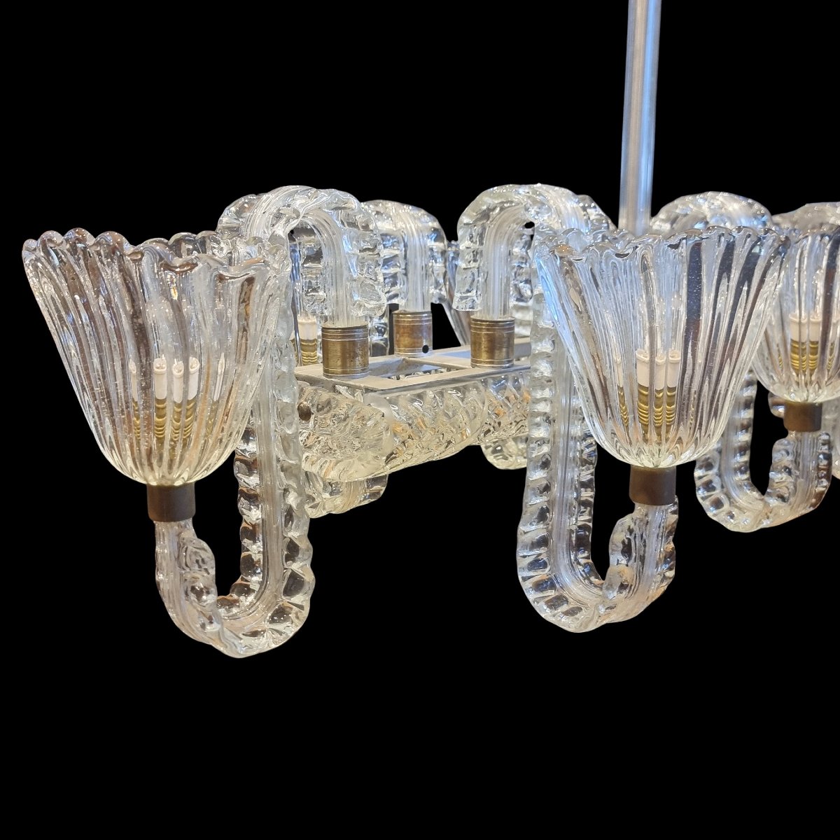 Lampadario originale Murano 1940 di Ercole Barovier-photo-4