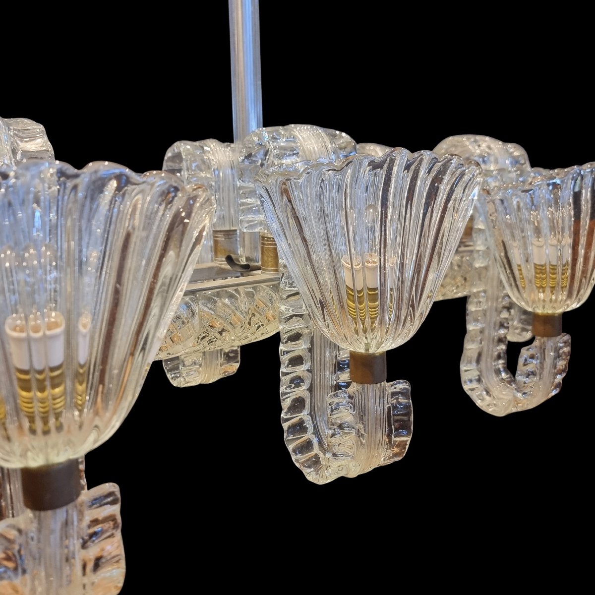 Lampadario originale Murano 1940 di Ercole Barovier-photo-1