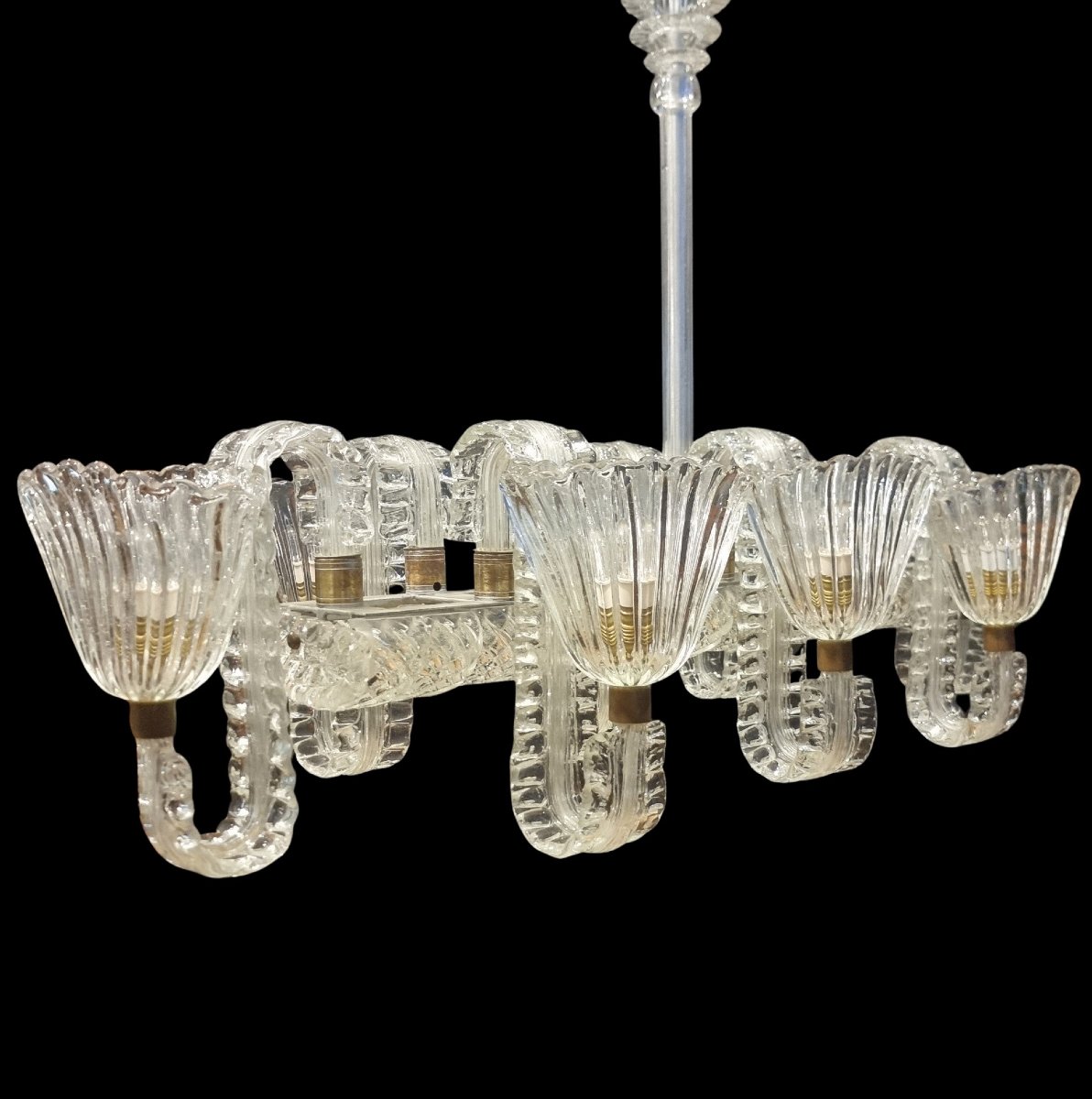 Lampadario originale Murano 1940 di Ercole Barovier
