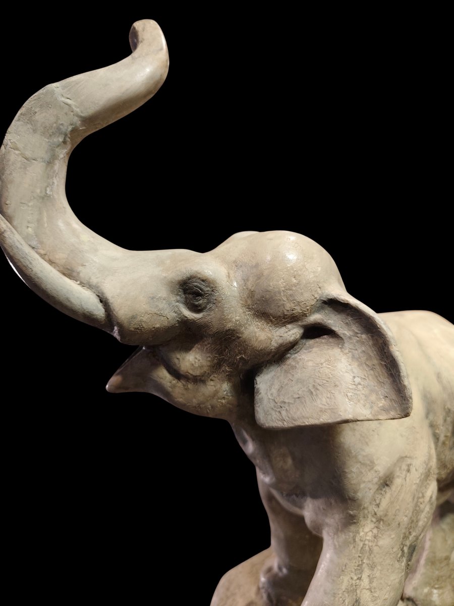 Elefante anni 40 Art Decò in terracotta-photo-1