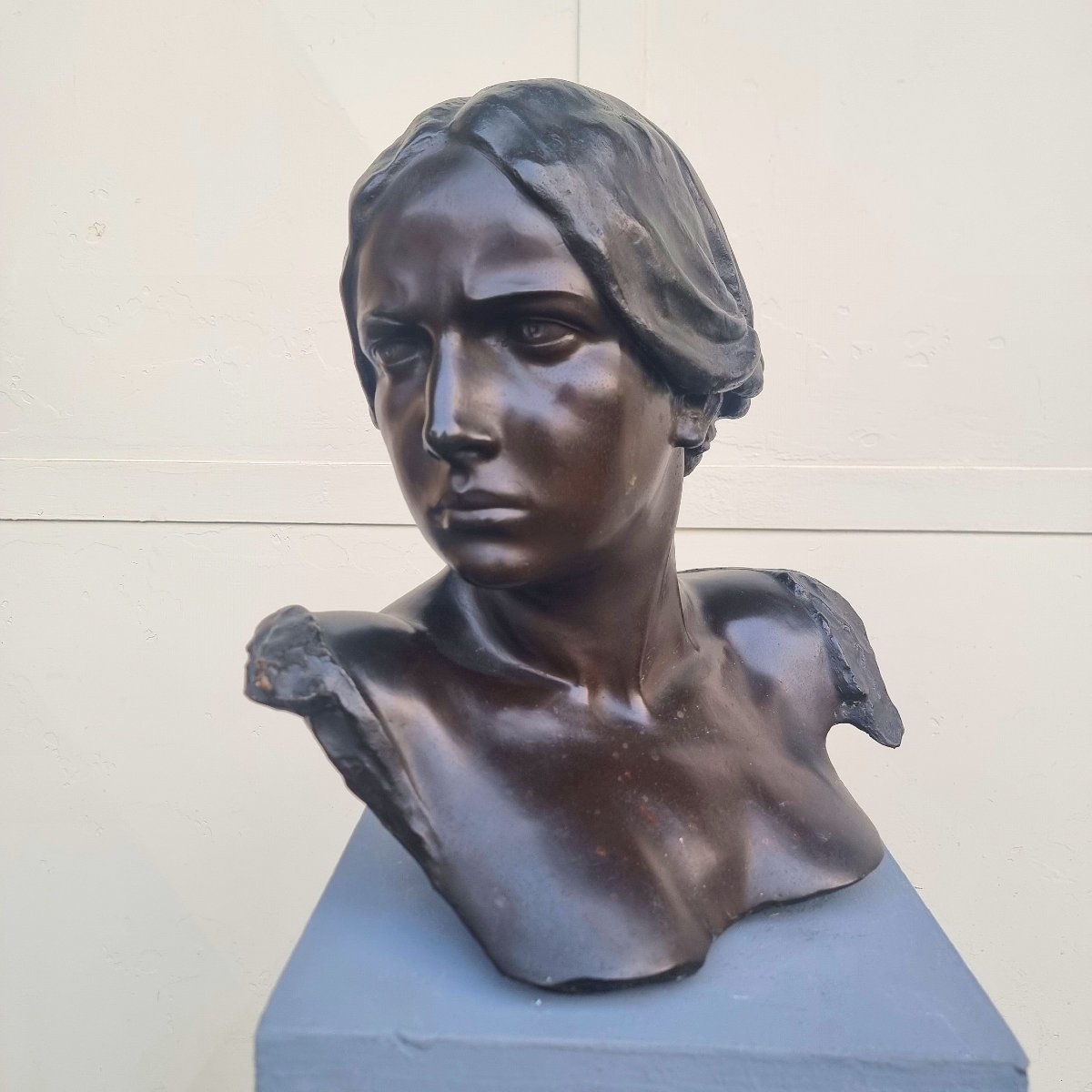 Scultura in bronzo 800 busto femminile-photo-2