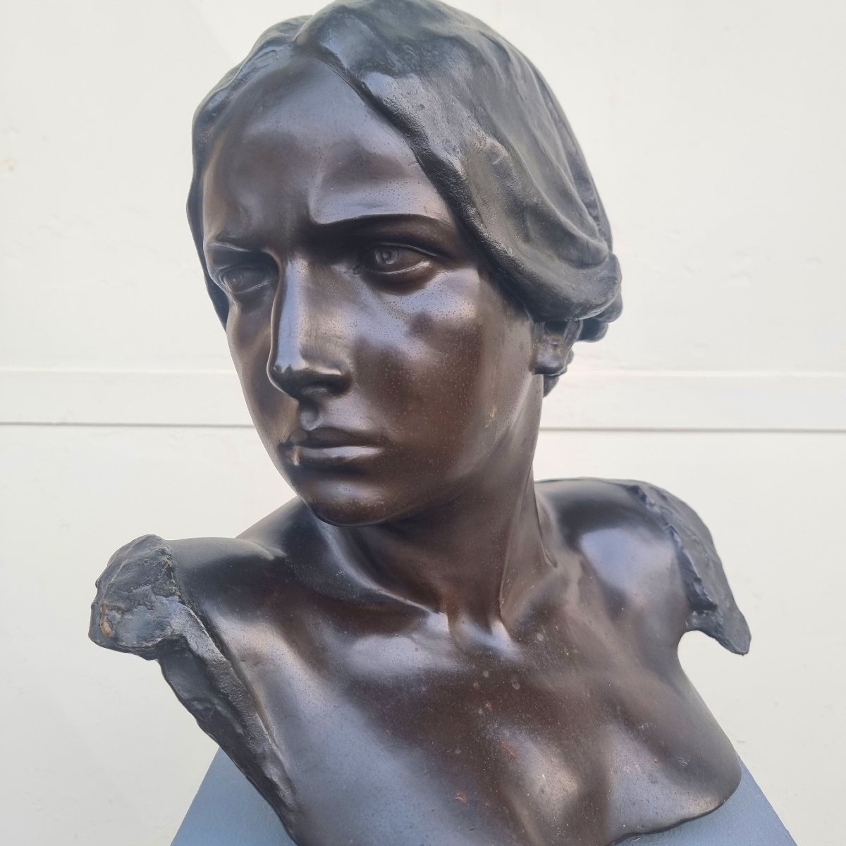 Scultura in bronzo 800 busto femminile-photo-3