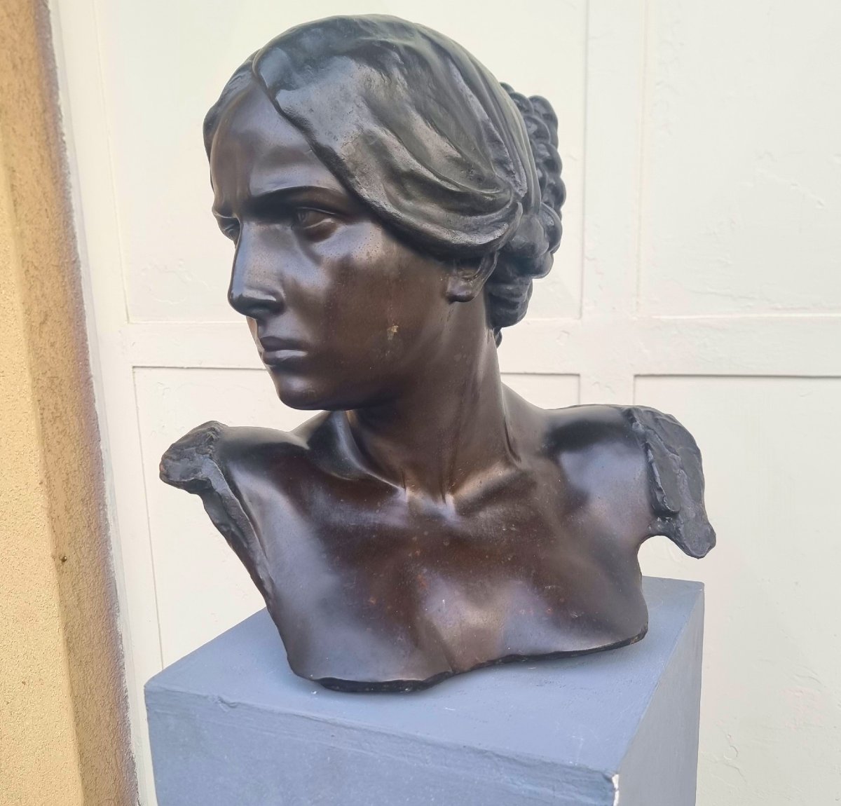 Scultura in bronzo 800 busto femminile-photo-4