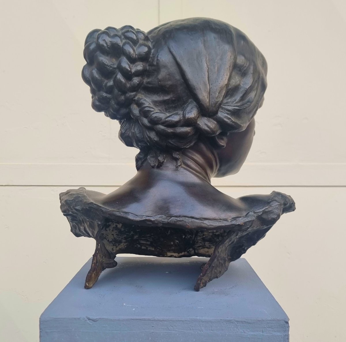 Scultura in bronzo 800 busto femminile-photo-3