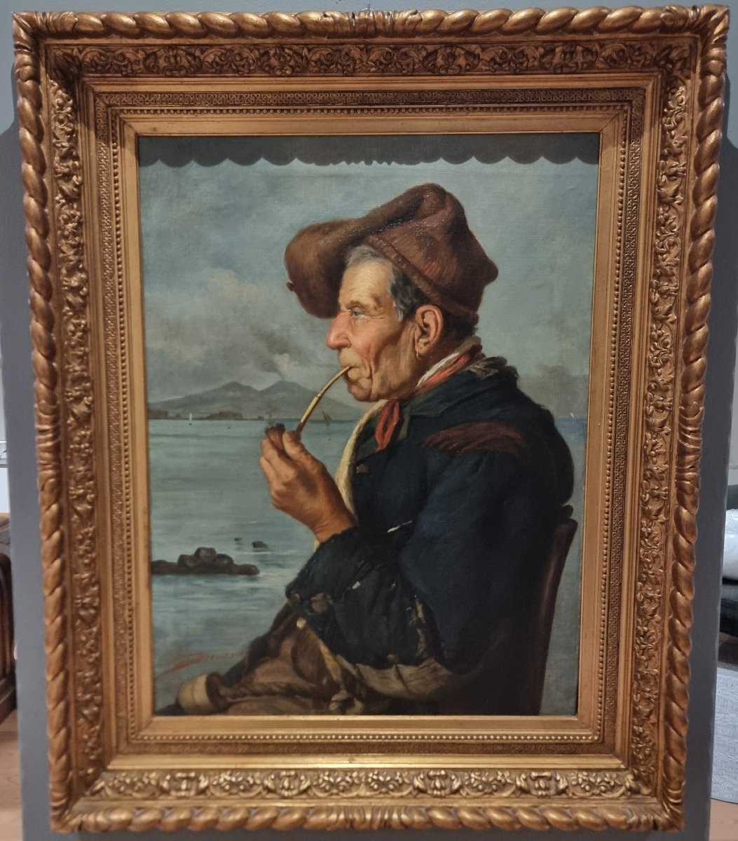 Pescatore napoletano pittura dell’800 firmato Duranti alta qualità-photo-4