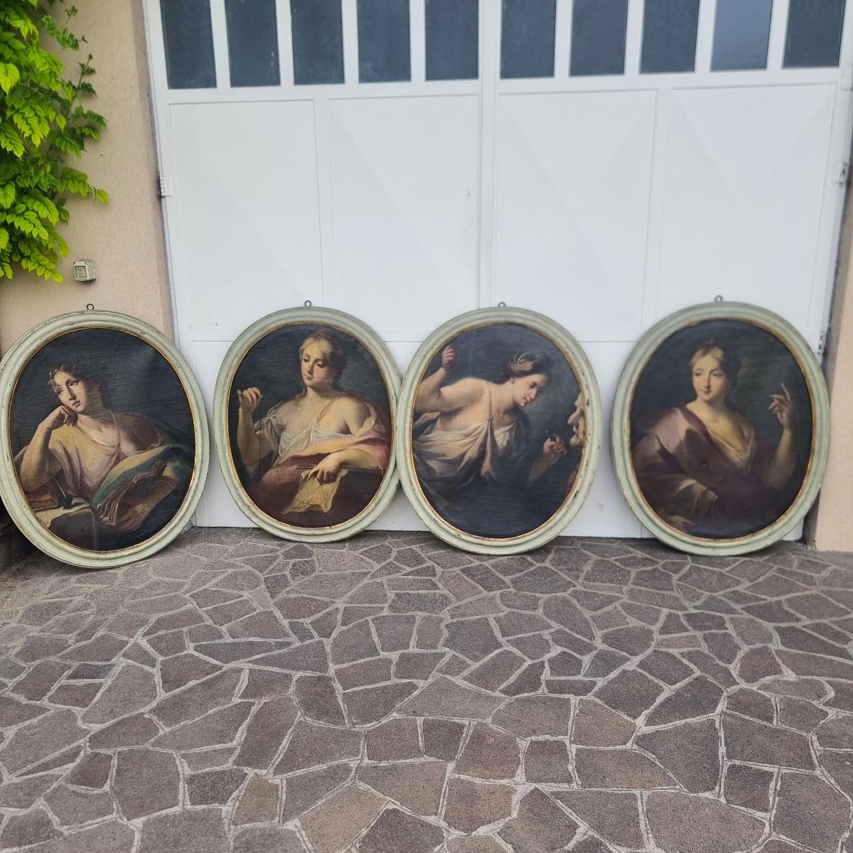 4 dipinti su tela Allegoria Arti e Mestieri Lorenzo Pasinelli 1629-1700-photo-2