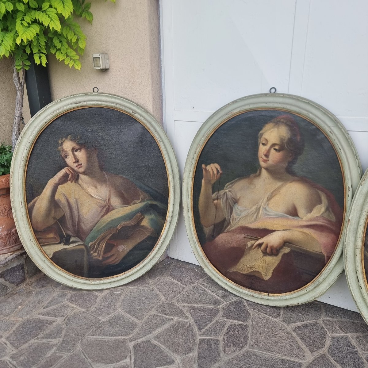 4 dipinti su tela Allegoria Arti e Mestieri Lorenzo Pasinelli 1629-1700-photo-3