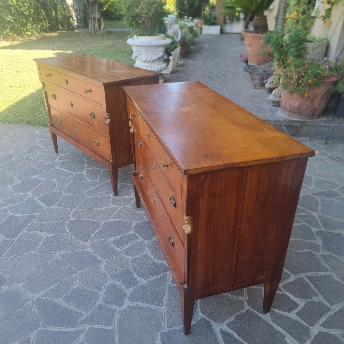 Coppia di cassettoni in ciliegio 1820 Ritorno dall’Egitto-photo-3
