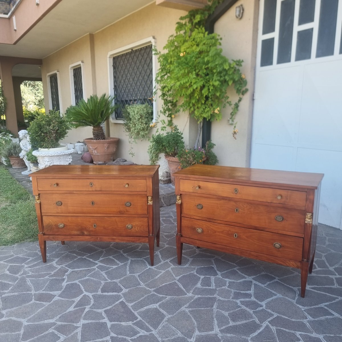 Coppia di cassettoni in ciliegio 1820 Ritorno dall’Egitto-photo-6