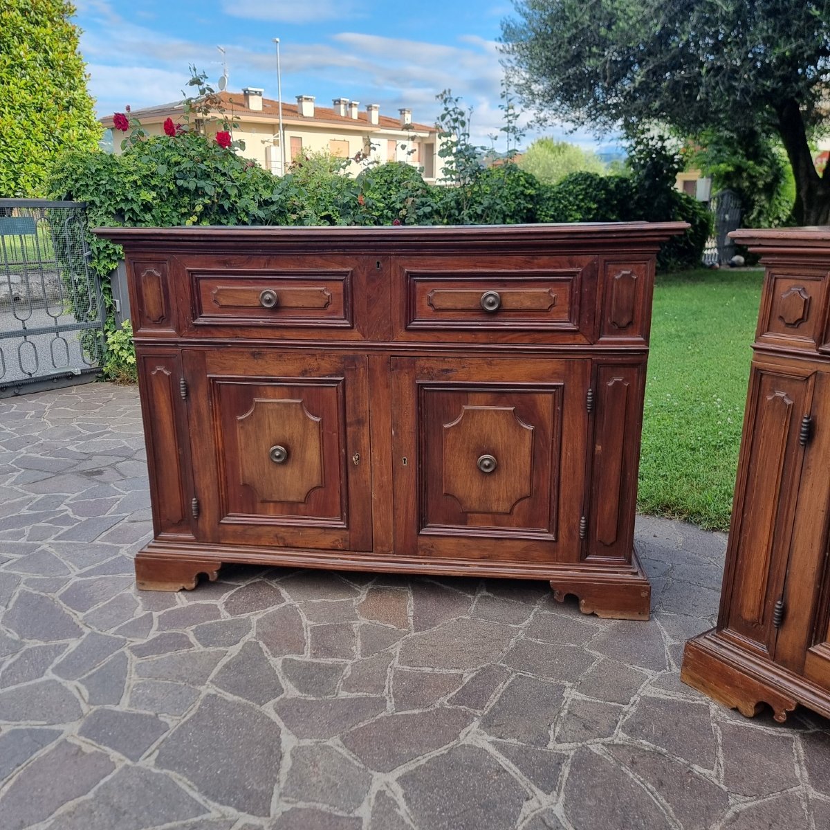 Coppia di credenze in noce fine 700 Bolognesi-photo-3