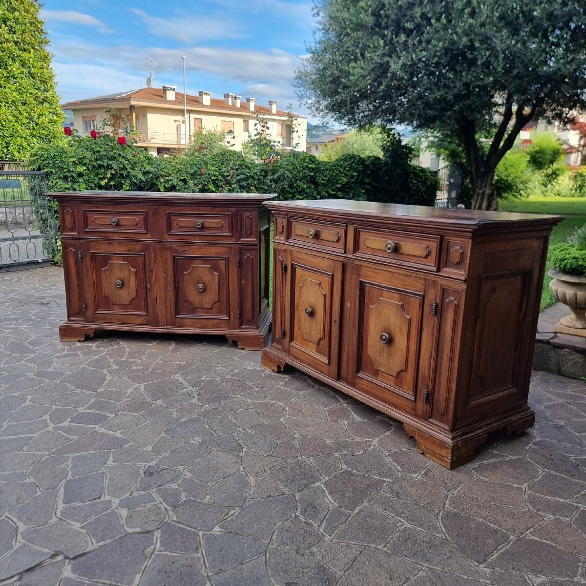 Coppia di credenze in noce fine 700 Bolognesi-photo-7
