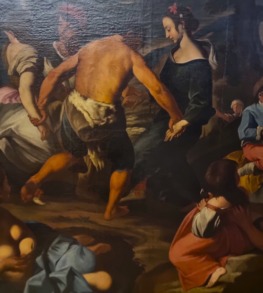 Olio su tela del 600 Festa danzante con personaggi ambito Nicolas Poussin (1594–1665)-photo-1