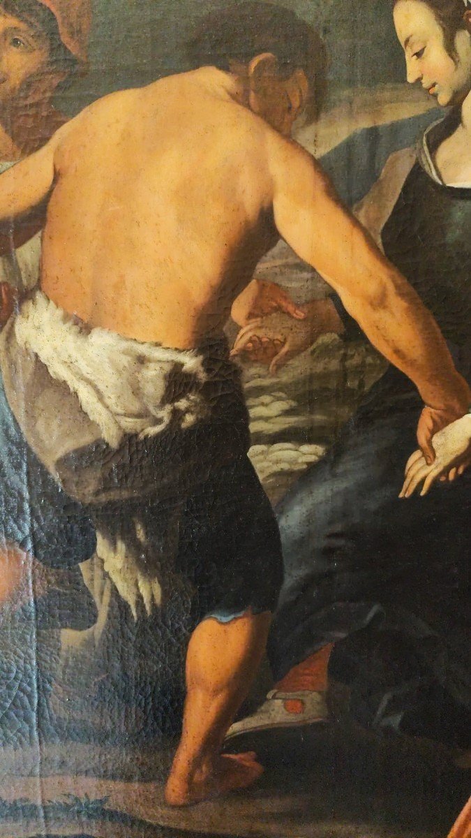 Olio su tela del 600 Festa danzante con personaggi ambito Nicolas Poussin (1594–1665)-photo-3