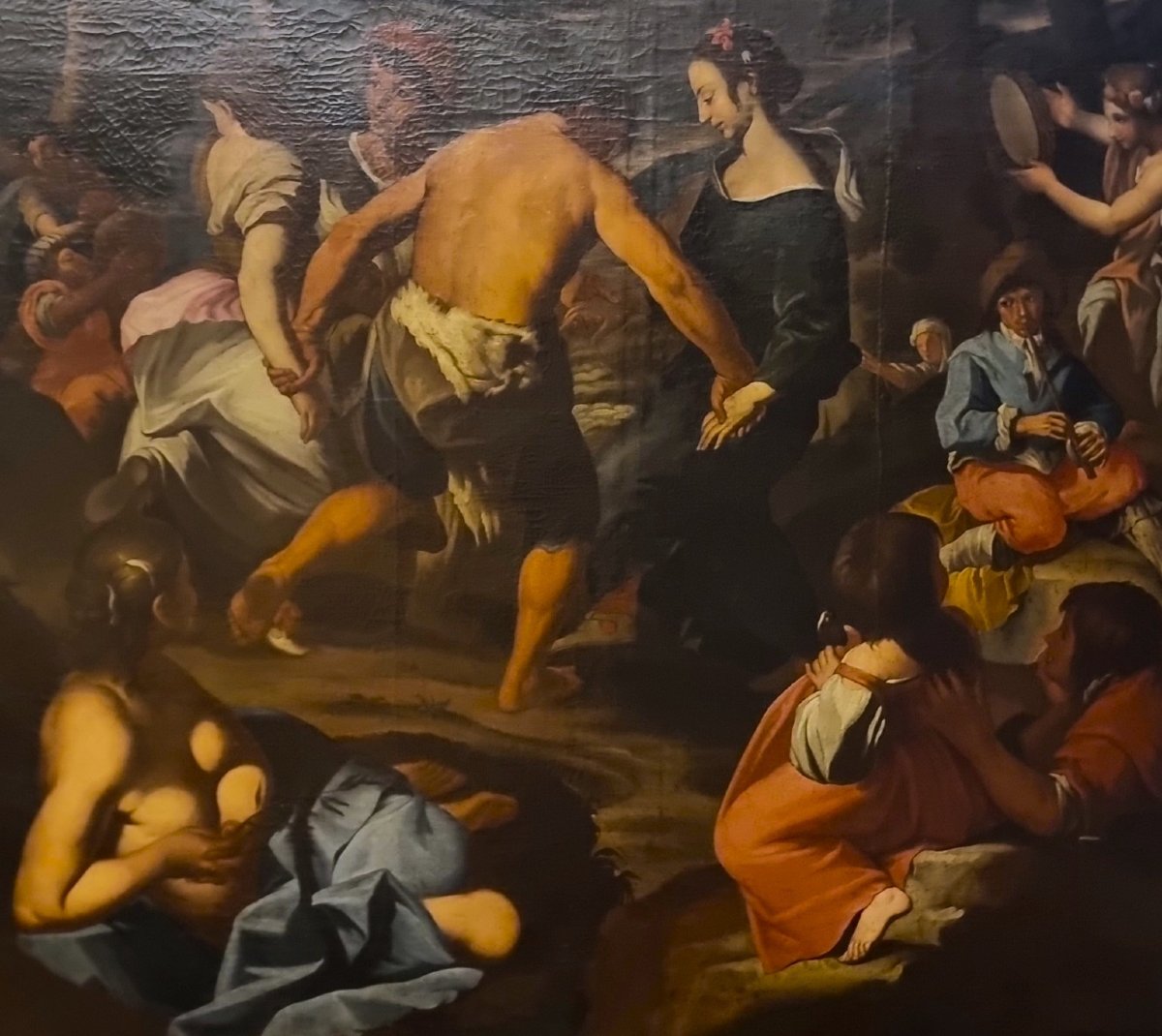 Olio su tela del 600 Festa danzante con personaggi ambito Nicolas Poussin (1594–1665)-photo-4