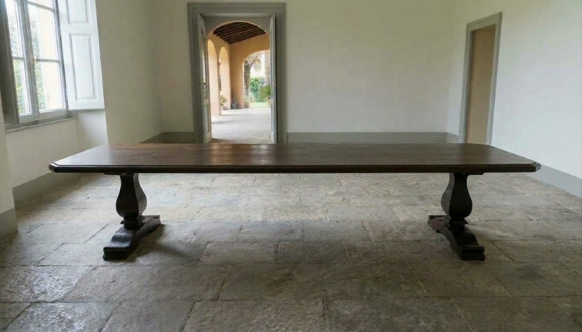 Tavolo in noce del '600 da monastero -photo-2