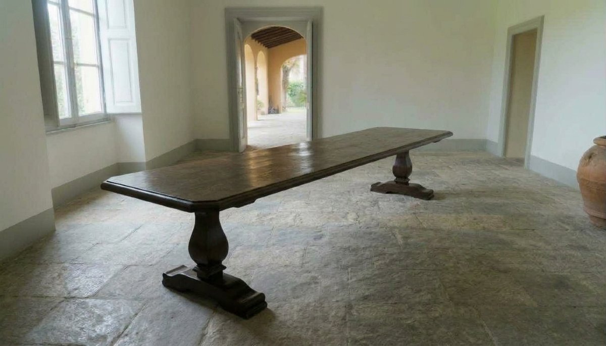 Tavolo in noce del '600 da monastero -photo-3